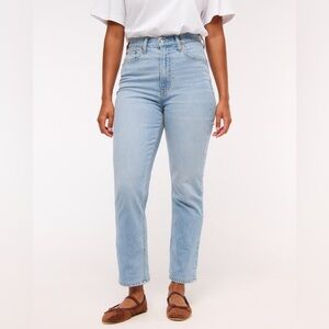 Abercrombie & Fitch ultra high rise ankle straight jeans, raw hem, size 16R